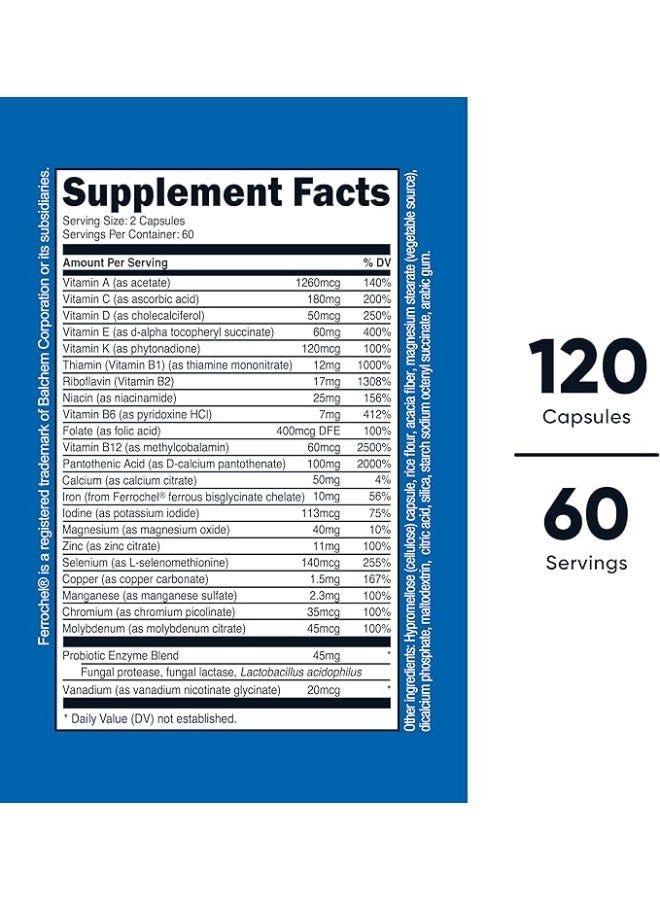 نوتريكوست، فيتامينات متعددة، بروبيوتيك + 22 فيتامين ومعادن، 120 كبسولة - Image 4